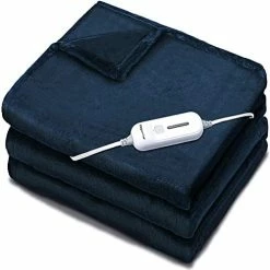 Vagueior Electric Heated Blanket Full Size 50'' X 60'',Extra-Warm Lightweight Cozy Luxury Bed Blanket Machine Washable With 3 Heating Levels Auto-Off Machine Washable,ETL Certification - Black -Electric Blankets Sales Store 41P p7PRnLL. AC