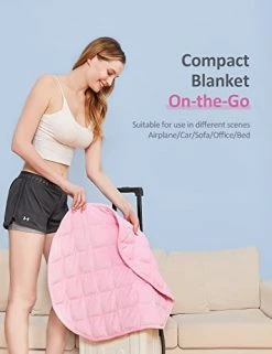 Kivik Pink Weighted Blanket 7 Lbs For Adult,Small Weighted Body Blanket Travel Size,Weighted Lap Blanket Throw For Calming & Relaxing,Household Machine Washable-Pink 29x24 Inches B-purple -Electric Blankets Sales Store 41P5NlrsmUL