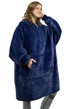 Catalonia Oversized Wearable Blanket Hoodie Sweatshirt, Comfortable Sherpa Lounging Pullover For Adults Women Men
