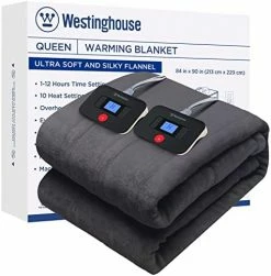 Westinghouse Electric Blanket Heated Throw | 6 Heating Levels & 2-10 Hour Time Setting | Flannel, 50x60in | Machine Washable, Beige -Electric Blankets Sales Store 41R8EemVVzL. AC