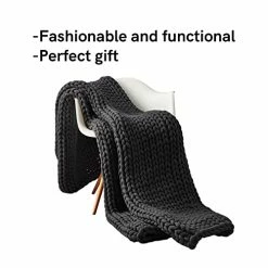 YnM Weighted Blanket, Hand Made Chunky Knit Weighted Throw Blanket For Sleep, Stress Or Home Décor, Rest And Relax In Style With YnM's Breathable Weighted Blankets (Dark Grey, 15lbs) -Electric Blankets Sales Store 41RPm5scT5L