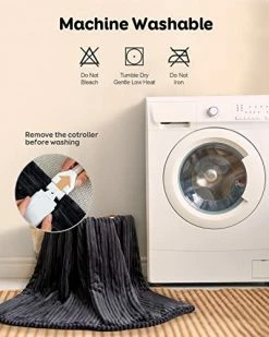 Pawque Heated Blanket Electric Throw, Soft Sherpa & Flannel Electric Blanket Reversible, 10 Heat Settings & 10Hrs Timer Auto Off Christmas Blanket, Fast Heating Machine Washable, 50" X 60" Dark Grey -Electric Blankets Sales Store 41Rk76xApwL