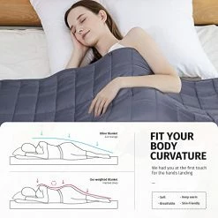 G&Monday Weighted Blanket For Adult (60" X 80", 10lbs, Dark Grey) Heavy Weighted Blanket Natural Deeper Sleep, Premium Material With Glass Beads For Queen & King Size Beds -Electric Blankets Sales Store 41Rrn9VBs3L