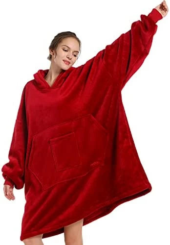 Blanket Hoodie Sweatshirt, Wearable Blanket Oversized Sherpa With Sleeves And Giant Pocket, Cozy Hoodie Warm For Adult Kids White 14 Blanket Hoodie Sweatshirt, Wearable Blanket Oversized Sherpa With Sleeves And Giant Pocket, Cozy Hoodie Warm For Adult Kids White - Image 12