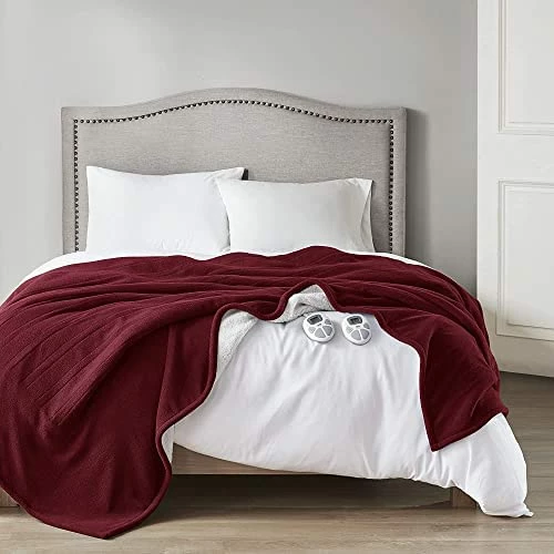 Serta Reversible Fleece To Sherpa Electric Blanket Fast Heating Soft Cover, Safety Auto Shut Off Timer, Low EMF, Multi Heat Setting, ETL Certified, Machine Washable, Stone Brown King (90 In X 100 In) 15 Serta Reversible Fleece To Sherpa Electric Blanket Fast Heating Soft Cover, Safety Auto Shut Off Timer, Low EMF, Multi Heat Setting, ETL Certified, Machine Washable, Stone Brown King (90 In X 100 In) - Image 13