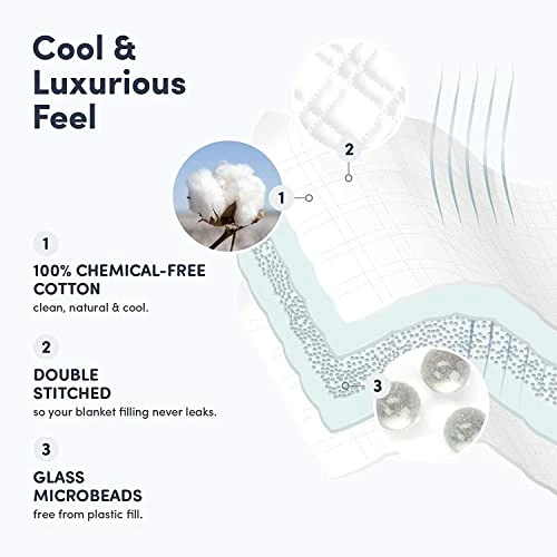 HomeSmart Products King Size Weighted Blanket 20 Lbs By HomeSmart (an American Company) - 400 Thread Count Resort Quality Cotton - 88"x96" White 5 HomeSmart Products King Size Weighted Blanket 20 Lbs By HomeSmart (an American Company) - 400 Thread Count Resort Quality Cotton - 88"x96" White - Image 3