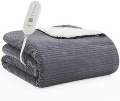 Homemate Heated Blanket Electric Throw - 50"x60" Heating Blanket Throw 4 Hours Auto-Off 5 Heat Levels Heat Blanket Over-Heat Protection Soft Flannel Sherpa Heater Blanket Electric ETL Certification Navy Blue 15 Homemate Heated Blanket Electric Throw - 50"x60" Heating Blanket Throw 4 Hours Auto-Off 5 Heat Levels Heat Blanket Over-Heat Protection Soft Flannel Sherpa Heater Blanket Electric ETL Certification Navy Blue -Electric Blankets Sales Store 41TSHmDDwL. AC