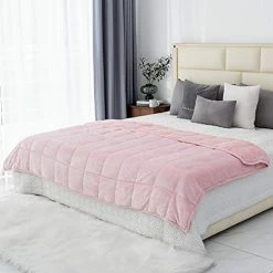 Weighted Blanket Kivik Sherpa Fleece Weighted Blanket 15 Lbs For Adult, Soft Plush Flannel Bed Blanket,Fluffy Cosy Heavy Blanket Warm Thick,Dual Side Baby Pink 60"x80" -Electric Blankets Sales Store 41TXQBj8SeL