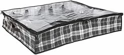 Home Basics Breathable Non-Woven Fabric Home Storage & Organization | Plaid Design In White Black & Grey | Sturdy Fiberboard Construction | (Storage Bin With Grommet Handle) -Electric Blankets Sales Store 41TaaRNbEHS. AC
