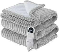Bedsure Heated Blanket Electric Throw - Soft Ribbed Fleece Fast Heating Electric Blanket With 6 Heating Levels & 4 Time Settings, 3 Hours Auto-Off (50×60 Inches, Dark Grey) 31 Bedsure Heated Blanket Electric Throw - Soft Ribbed Fleece Fast Heating Electric Blanket With 6 Heating Levels & 4 Time Settings, 3 Hours Auto-Off (50×60 Inches, Dark Grey) -Electric Blankets Sales Store 41Tnumi2OL. AC 1