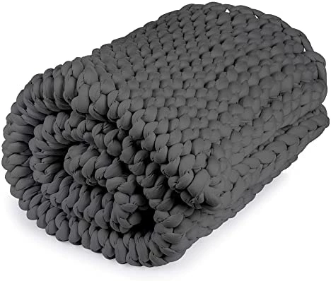 Very Light Grey Chunky 40x72 15 Lbs Rocabi Weighted Blanket (15 Lbs | 72"x40", Light Grey) 5 Very Light Grey Chunky 40x72 15 Lbs Rocabi Weighted Blanket (15 Lbs | 72"x40", Light Grey) - Image 3