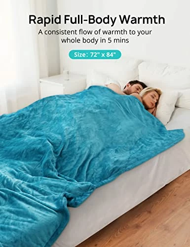 Evajoy Electric Heated Blanket Full Twin Size Heated Throw Blanket 72" X 84" Soft Flannel Fast Heating Blanket With 10 Heating Levels 1-12 Hours Timer Auto-Off Overheating Protection Machine Washable Navy Blue 3 Evajoy Electric Heated Blanket Full Twin Size Heated Throw Blanket 72" X 84" Soft Flannel Fast Heating Blanket With 10 Heating Levels 1-12 Hours Timer Auto-Off Overheating Protection Machine Washable Navy Blue