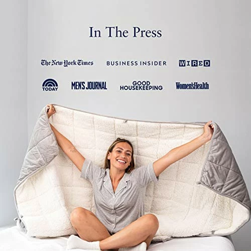 Luna Weighted Sherpa Fleece Blanket Throw - Plush Quilt For Kids & Adults - Heavy Fuzzy Soft Oeko-Tex Microfiber - Designed In USA - 15 Lbs 60x80 Grey Dark Grey 5 Luna Weighted Sherpa Fleece Blanket Throw - Plush Quilt For Kids & Adults - Heavy Fuzzy Soft Oeko-Tex Microfiber - Designed In USA - 15 Lbs 60x80 Grey Dark Grey - Image 3