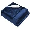 ZonLi Heated Blanket Electric Throw, Soft Fleece Electric Blanket -Whole Body, 4 Hour Auto Off & 3 Heating Levels, Fast Heating, ETL Certification, Machine Washable, Great Gift (50"×60", Blue)