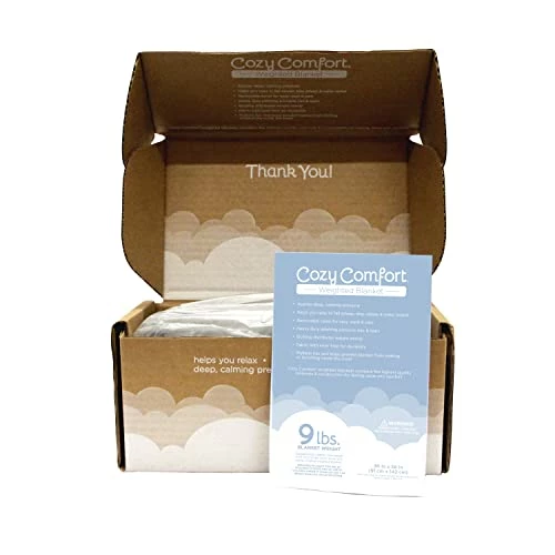 Cozy Comfort Weighted Blanket (9lb), With Removable Cooling Cover Blue 6 Cozy Comfort Weighted Blanket (9lb), With Removable Cooling Cover Blue - Image 4