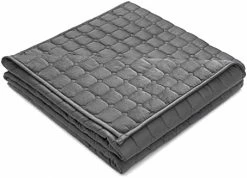 Argstar Cooling Bamboo & Cozy Fleece Weighted Blanket For Adult 15 Lbs On Queen Bed, Small Compartments, Diamond Grid Pattern, Reversible Heavy Blankets With Premium Glass Beads, 60"x80", Dark Grey. -Electric Blankets Sales Store 41VzTKBUc7L. AC