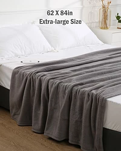 CURECURE Electric Blanket Twin Size 62 X 84 Inches, Heated Blanket With 4 Heating Levels And 9H Auto Shut Off, Fast Heat & ETL Certification, Home Office Use & Machine Washable 4 CURECURE Electric Blanket Twin Size 62 X 84 Inches, Heated Blanket With 4 Heating Levels And 9H Auto Shut Off, Fast Heat & ETL Certification, Home Office Use & Machine Washable - Image 2