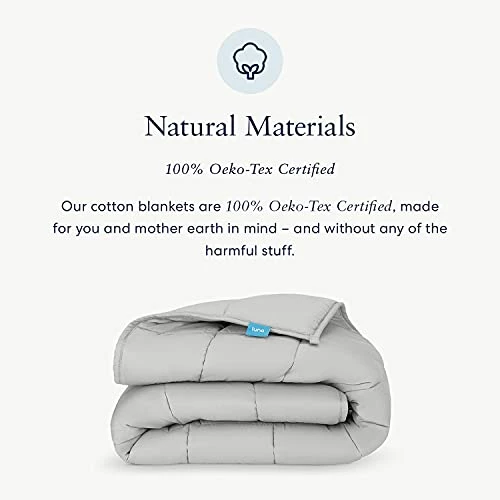 Luna Adult Weighted Blanket - Individual Use - 15 Lbs - 60x80 - Queen Size Bed - 100% Oeko-Tex Cooling Cotton & Glass Beads - USA Designed - Heavy Cool Weight - Light Grey 6 Luna Adult Weighted Blanket - Individual Use - 15 Lbs - 60x80 - Queen Size Bed - 100% Oeko-Tex Cooling Cotton & Glass Beads - USA Designed - Heavy Cool Weight - Light Grey - Image 4