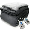 MARQUESS Heated Blanket Throw,Flannel Sherpa Washable And Comfortable Electric Blanket With 10 Heat Settings, Safety 10 Hours Auto-Off &Dual Temperature Dual Control By One Blanket(King, Grey) 1 MARQUESS Heated Blanket Throw,Flannel Sherpa Washable And Comfortable Electric Blanket With 10 Heat Settings, Safety 10 Hours Auto-Off &Dual Temperature Dual Control By One Blanket(King, Grey) -Electric Blankets Sales Store 41WpaBVZs7L