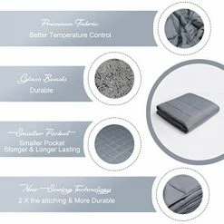 L LOVSOUL Weighted Blanket—with Premium Glass Beads(Dark Grey,60"x80"25lbs),Suit For One Person(~240lb) Use On Queen/King Bed 7 L LOVSOUL Weighted Blanket—with Premium Glass Beads(Dark Grey,60"x80"25lbs),Suit For One Person(~240lb) Use On Queen/King Bed -Electric Blankets Sales Store 41X01JgblzL