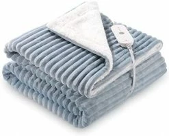 CURECURE Electric Heated Blanket 50" X 60" Soft Heated Throw For Couch, Flannel & Sherpa Reversible, Fast Heating With 6 Temperature Levels & 8hrs Auto Off, Machine Washable And ETL Certification Blue 15 CURECURE Electric Heated Blanket 50" X 60" Soft Heated Throw For Couch, Flannel & Sherpa Reversible, Fast Heating With 6 Temperature Levels & 8hrs Auto Off, Machine Washable And ETL Certification Blue -Electric Blankets Sales Store 41XEt197QkL. AC