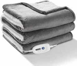 CURECURE Heated Blanket, Electric Throws Lightweight Soft Double-Layer Warming Flannel Plush Blanket, 4 Heat Settings, Fast Heating, 6H Auto-Off, 50" X 60" Pink, Travel Home Office Use, Machine Washable -Electric Blankets Sales Store 41XT1Pyc1cL. AC 1