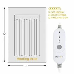 WAPANEUS Electric Blanket 72”x84” Flannel Heated Blanket Full Size With 5 Heating Settings 10 Hours Auto-Off, Fast-Heating, ETL Listed, Machine Washable, Dark Grey -Electric Blankets Sales Store 41XvVPQkHSL