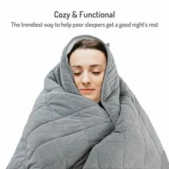 SIGOODS Adult Reversible Weighted Blanket Twin Size 15 Lbs 48"x72", Oeko-Tex Certified Hugsleep Weighted Blankets, Heavy Blanket For Anxiety, Knitted Cotton & Sherpa Fleece, White/Grey Grey/white -Electric Blankets Sales Store 41YyFDil3lL