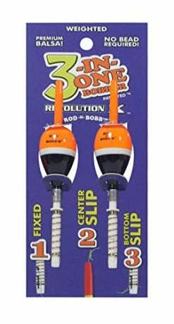 Rod-N-Bobb's 3-in-One Revolution X Weighted 7/8 Inch Oval Sick Bobber - 2 Pack
