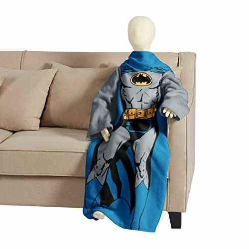 Northwest Comfy Throw Blanket With Sleeves, Youth - 48 X 48 Inches, Batman Grey 6 Northwest Comfy Throw Blanket With Sleeves, Youth - 48 X 48 Inches, Batman Grey - Image 4