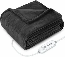 COMFIER Heated Blanket 50x60, Fast Heating Blanket Throw, Grey Soft Flannel Heated Throw Electric Blanket, 3 Heat Levels & 4 Hours Auto Shut Off, Machine Washable,Grey, Home Office Use -Electric Blankets Sales Store 41a9ZSTkj1L. AC