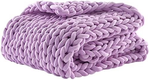 MLMGUO Chunky Velvet Knitted Weighted Blanket, Hand Made Chunky Knit Weighted Throw For Sleep, Stress Or Home Décor,Handmade Weighted Blankets For Sofa, Bed, Couch(Light Grey, 50''x60'' 10 Lbs) 10 MLMGUO Chunky Velvet Knitted Weighted Blanket, Hand Made Chunky Knit Weighted Throw For Sleep, Stress Or Home Décor,Handmade Weighted Blankets For Sofa, Bed, Couch(Light Grey, 50''x60'' 10 Lbs) - Image 8