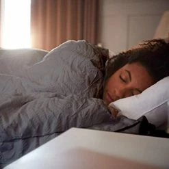 Lavish Home Weighted 20lb Throw Blanket- For Adults 190-220lbs- Ultra Soft Cotton 60x80 & Glass Beads-Natural Sleep Aid, Breathable & 10 Duvet Loops (Gray) -Electric Blankets Sales Store 41asIecfFuL