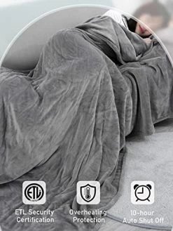 NB Electric Heated Blanket Twin 62" X 84" Large Heating Throw Blanket With 4 Heating Levels & Timer 10 Hours Auto Off, Machine Washable, Warm Comfort Blanket For Home Office Bed Sofa -Electric Blankets Sales Store 41avQic7p0L 1