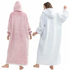 HBlife Oversized Long Wearable Blanket Hoodie For Adult, Thick Sherpa Sweatshirt With Elastic Sleeves And Giant Pockets Super Warm And Cozy Fuzzy Plush Fleece Blanket Jacket, Pink -Electric Blankets Sales Store 41bQe2Nhb6L