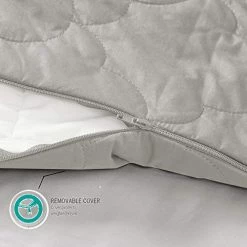 "Beautyrest Deluxe Weighted Adult, Ogee Quilted 100% Cotton, Glass Beads Filling, And Removable Cover Calming Heavy Blankets, 60"" X 70""-12Lbs, Grey" (BR51N-0930) -Electric Blankets Sales Store 41balE1GEgL