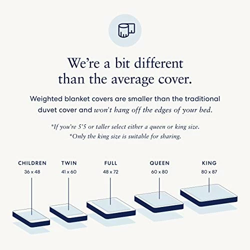 Luna Removable Duvet Cover For Weighted Blanket - 60x80 - Queen Size - Oeko-Tex Cooling Cotton - Machine Washable & 8 Ties For Secure Fastening - Designed In USA - White 5 Luna Removable Duvet Cover For Weighted Blanket - 60x80 - Queen Size - Oeko-Tex Cooling Cotton - Machine Washable & 8 Ties For Secure Fastening - Designed In USA - White - Image 3