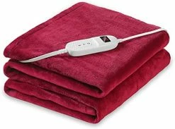 PROALLER Heated Blanket Electric Throw, 10 Levels & 4H Timer Auto-Off, Machine Washable, Soft Flannel Sherpa Full Body Warming, Sofa Bed Office Use, Heating Blanket 50" X 60", Red -Electric Blankets Sales Store 41bzzIDg2pL. AC