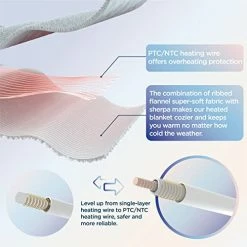 Bedsure Heated Blanket Electric Throw - Soft Ribbed Fleece Fast Heating Electric Blanket With 6 Heating Levels & 4 Time Settings, 3 Hours Auto-Off (50×60 Inches, Dark Grey) 19 Bedsure Heated Blanket Electric Throw - Soft Ribbed Fleece Fast Heating Electric Blanket With 6 Heating Levels & 4 Time Settings, 3 Hours Auto-Off (50×60 Inches, Dark Grey) -Electric Blankets Sales Store 41cSC1z7mNL