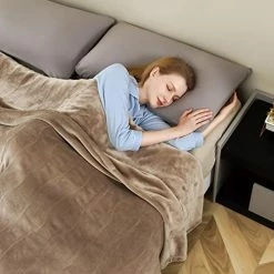 BESTCHIC Electric Heated Blanket Twin Size 62" X 84", Fast Heating Blanket 100% Polyester Soft Flannel, 4 Heating Levels 10 Hours Auto-Off, ETL Certified Dual Controllers, Machine Washable (Grey) Gray-flannel & Sherpa -Electric Blankets Sales Store 41cigWpBseL. AC