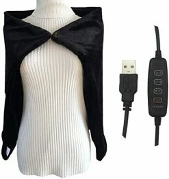 TOHMR USB Heated Shawl, Warm Electric Throws Flannel Blanket Heating Cushion Pad Blanket - 3 Speed Regulating Switch 34"X22" (Gray) -Electric Blankets Sales Store 41d zIjgNL. AC