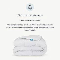 Luna Adult Weighted Blanket - Individual Use - 17 Lbs - 60x80 - Queen Size Bed - 100% Oeko-Tex Cooling Cotton & Glass Beads - USA Designed - Heavy Cool Weight - White -Electric Blankets Sales Store 41dAK7KaHyS