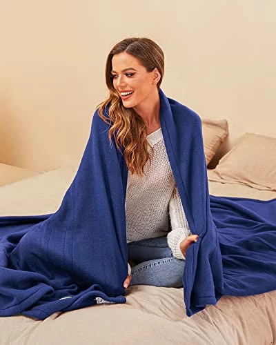 YAKEE Electric Heated Blanket, 72" X 84" Large Full Size With 4 Heating Levels, 10H Auto Shut Off, Soft Fleece Warm Heated Blanket, Fast-Heating & Machine Washable - Blue 7 YAKEE Electric Heated Blanket, 72" X 84" Large Full Size With 4 Heating Levels, 10H Auto Shut Off, Soft Fleece Warm Heated Blanket, Fast-Heating & Machine Washable - Blue - Image 5