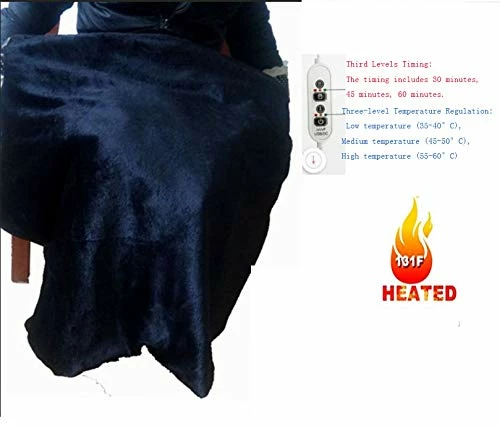 Z-YQL USB Heated Shawl Heated Blanket Plush Flannel Blanket With 3-Setting Heat Controller Cord For Car Office Home(100x65 Cm) (Black) 4 Z-YQL USB Heated Shawl Heated Blanket Plush Flannel Blanket With 3-Setting Heat Controller Cord For Car Office Home(100x65 Cm) (Black) - Image 2