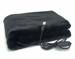 SEITG USB Electric Heating Blanket Heated Shawl 3 Heating Settings And 3 Hours Auto Off For Office Study Sitting Room Library Coffee Shop Plane And More (Black)