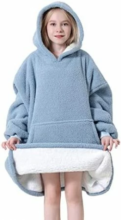 FestiCorp Oversized Cozy Blanket Hoodie For Men And Women - Soft And Warm Sherpa Wearable Sweatshirt Blankets, Double Layer Blanket Sweater With Giant Sleeves, Hood And Pocket For Gifts, Dark Gray -Electric Blankets Sales Store 41ereOYJc4L. AC