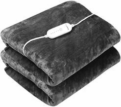 WAPANEUS Electric Blanket 72”x84” Flannel Heated Blanket Full Size With 5 Heating Settings 10 Hours Auto-Off, Fast-Heating, ETL Listed, Machine Washable, Dark Grey -Electric Blankets Sales Store 41ew0kxPeAL. AC