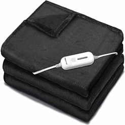 Vagueior Electric Heated Blanket Full Size 50'' X 60'',Extra-Warm Lightweight Cozy Luxury Bed Blanket Machine Washable With 3 Heating Levels Auto-Off Machine Washable,ETL Certification - Black -Electric Blankets Sales Store 41fA7Yv9mL. AC 2