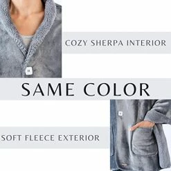 EzrAllora Grey Poncho Blanket For Women - No Sleeves - Fleece Wrap Shawl With Pockets - Wearable Throw Blanket - Warm Sherpa Throw - Lap Blanket -Gift For Mom And Grandma Rose -Electric Blankets Sales Store 41fR0fKaU6L