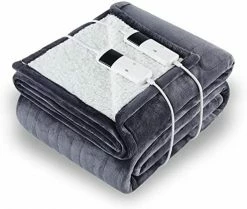 CYMULA Heated Blanket, Electric Throw Blanket, Heating Blanket Throw Size, Electric Blanket With 10 Heating Levels & 8 Hours Auto Off, Machine Washable, ETL Certified, Dark Grey 50"x60" Navy -Electric Blankets Sales Store 41fZYq2E2sL. AC